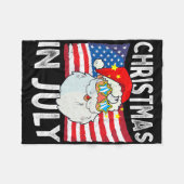Christmas In July Retro Hipster Funny Santa Men Wo Fleecedecke (Vorderseite (Horizontal))