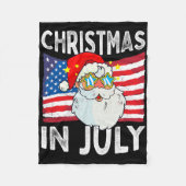 Christmas In July Retro Hipster Funny Santa Men Wo Fleecedecke (Vorderseite)