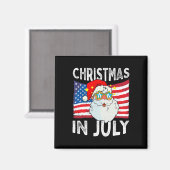 Christmas In July Retro Hipster Funny Santa Men Wo Magnet (Vorderseite/Rückseite)