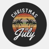 Christmas In July Retro Tropical Beach Summer Hawa Runder Aufkleber (Vorderseite)