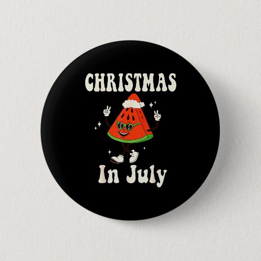 Christmas In July Retro Watermelon Kids Boys Toddl Button (Vorderseite)