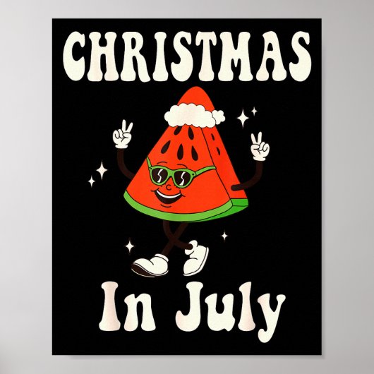 Christmas In July Retro Watermelon Kids Boys Toddl Poster (Vorne)