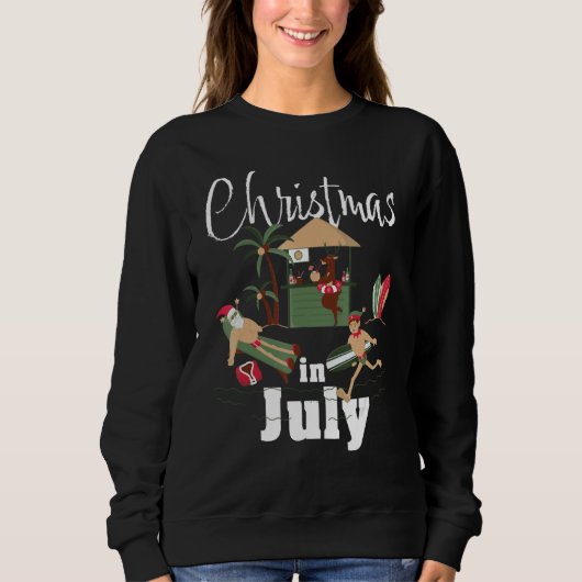 Christmas In July Santa Claus Sunglasses Summer Ce Sweatshirt (Vorderseite)