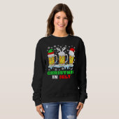 Christmas In July Santa Hat Snowman Beer Summer Va Sweatshirt (Vorne ganz)