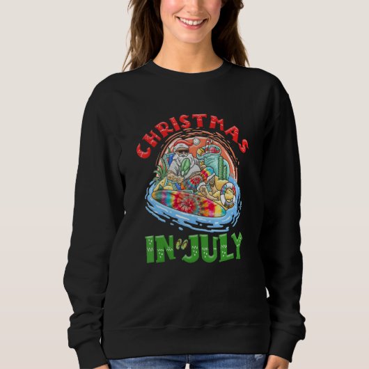 Christmas In July Santa Tie Dye Summer Surf Surfin Sweatshirt (Vorderseite)