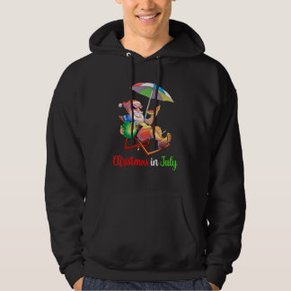 Christmas In July Santa Watermelon Tropical Hawaii Hoodie