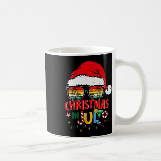 Christmas In July Shirts Men Women Kids Santa Hat Kaffeetasse (Rechts)