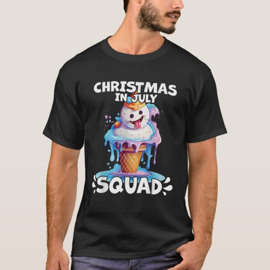 Christmas in July Snowman Ice Cream T-Shirt (Vorderseite)