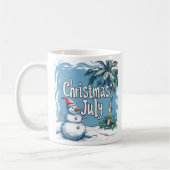 Christmas in July Snowman & Palm Tree Design Kaffeetasse (Links)