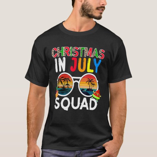 Christmas In July Squad Costume Sunglasses Traveli T-Shirt (Vorderseite)