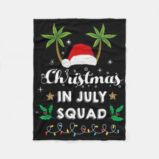 Christmas In July Squad Funny Summer Xmas Santa Ha Fleecedecke