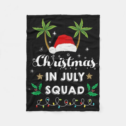 Christmas In July Squad Funny Summer Xmas Santa Ha Fleecedecke (Vorderseite)