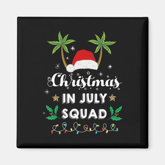 Christmas In July Squad Funny Summer Xmas Santa Ha Magnet (Vorne)