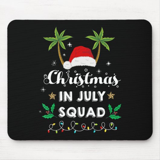 Christmas In July Squad Funny Summer Xmas Santa Ha Mousepad (Vorne)