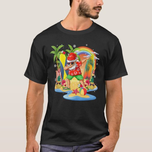 Christmas in July  Summer Santa Beach Hawaii Surf T-Shirt (Vorderseite)