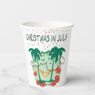 Christmas in July Tropical Colorful Christmas Tree Pappbecher