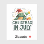 Christmas In July Turtle Summer Xmas Tortoise Wome Aufkleber (Blatt)