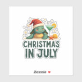 Christmas In July Turtle Summer Xmas Tortoise Wome Aufkleber (Blatt)