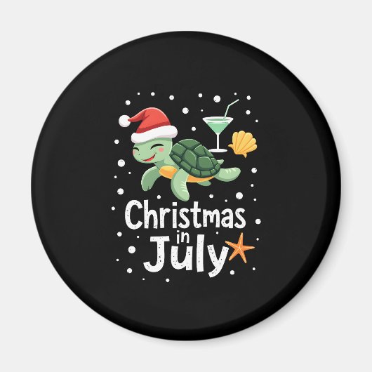 Christmas In July Turtle Summer Xmas Tortoise Wome Magnet (Vorne)