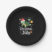 Christmas In July Turtle Summer Xmas Tortoise Wome Pappteller (Vorderseite)