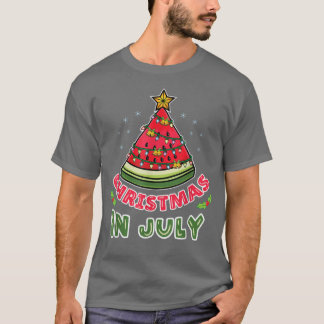 Christmas In July Watermelon Christmas Tree  T-Shirt