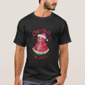 Christmas in July Watermelon Snowman Funny Holiday T-Shirt (Vorderseite)