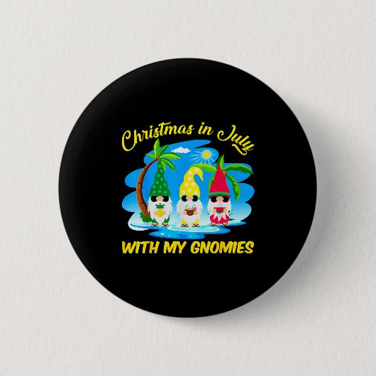 Christmas In July With My Gnomies Beach Summer Chr Button (Vorderseite)