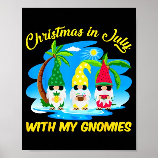 Christmas In July With My Gnomies Beach Summer Chr Poster (Vorne)
