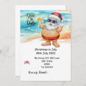 Christmas in July with SANTA CLAUS Save the date Einladung (Vorne/Hinten)