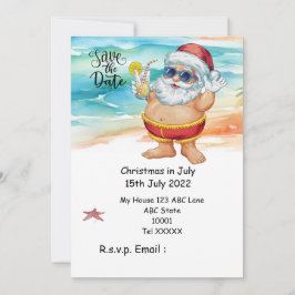 Christmas in July with SANTA CLAUS Save the date Einladung