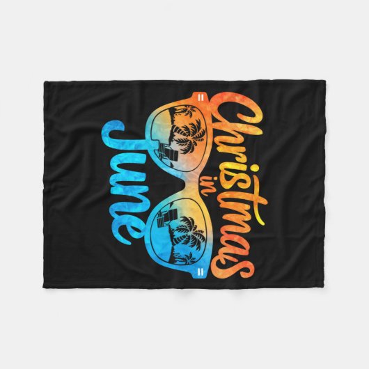 Christmas In June Sungles Funny Summer Vacation Fleecedecke (Vorderseite (Horizontal))