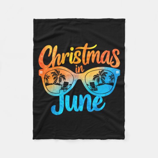 Christmas In June Sungles Funny Summer Vacation Fleecedecke (Vorderseite)