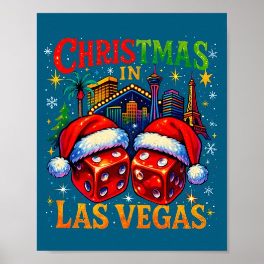 Christmas In Las Vegas Funny Holiday Design Long S Poster (Vorne)