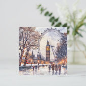 Christmas In London Holiday Card Feiertagskarte (Stehend Vorderseite)