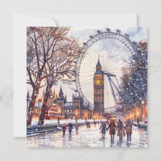 Christmas In London Holiday Card Feiertagskarte (Vorderseite)