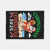 Christmas In Louisiana 2025 Santa Beach Lounge Hol Fleecedecke (Vorderseite (Horizontal))