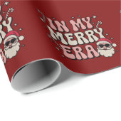 Christmas in My Merry Era Cute Groovy Xmas Geschenkpapier (Rolleneckpunkt)