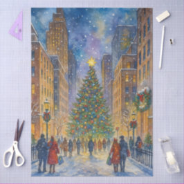 Christmas in New York – Winter City Scene  Seidenpapier
