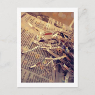 Christmas in Newsprint Feiertagspostkarte