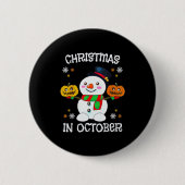 Christmas In October Halloween Snowman Pumpkin Kid Button (Vorderseite)