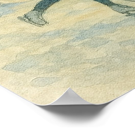 Christmas in Paris Art Print – Eiffel Tower Winter Poster (Ecke)