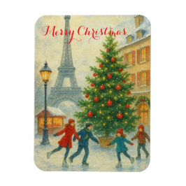 Christmas in Paris Eiffel Tower Winter  Magnet