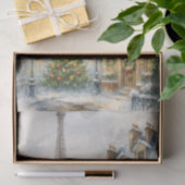 Christmas in Paris Watercolor Eiffel Tower Scene Seidenpapier (Geschenk)