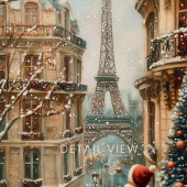 Christmas in Paris – Whimsical Winter Eiffel Tower Leinwanddruck