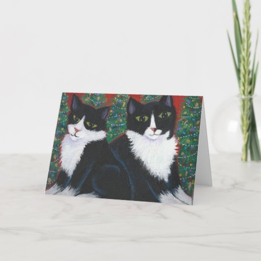 CHRISTMAS IN SCHWARZ UND WEISS FEIERTAGSKARTE (Vorderseite)