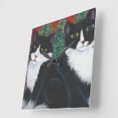 CHRISTMAS IN SCHWARZ UND WEISS QUADRATISCHE WANDUHR (Winkel)