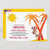 CHRISTMAS IN SUMMERTIME USA PARTY EINLADUNG (Vorne/Hinten)