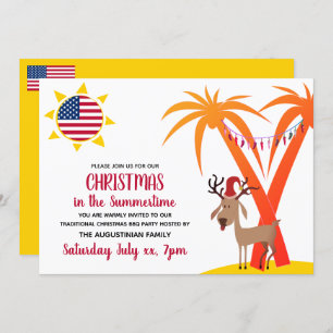 CHRISTMAS IN SUMMERTIME USA Party Einladung