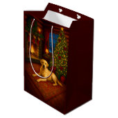 Christmas In Tennessee Labrador Holiday  Mittlere Geschenktüte (Rückseite Schrägansicht)