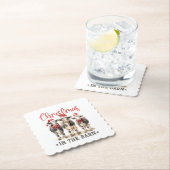 Christmas in the Barn Rustic Cows in Santa Hats Untersetzer (Vor Ort)